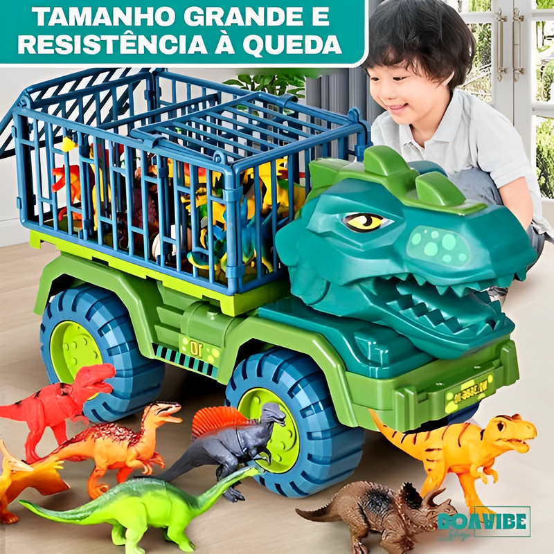 Carrinho Dinossauro Rex + Brinde (12 Dinossauros) - Alishop