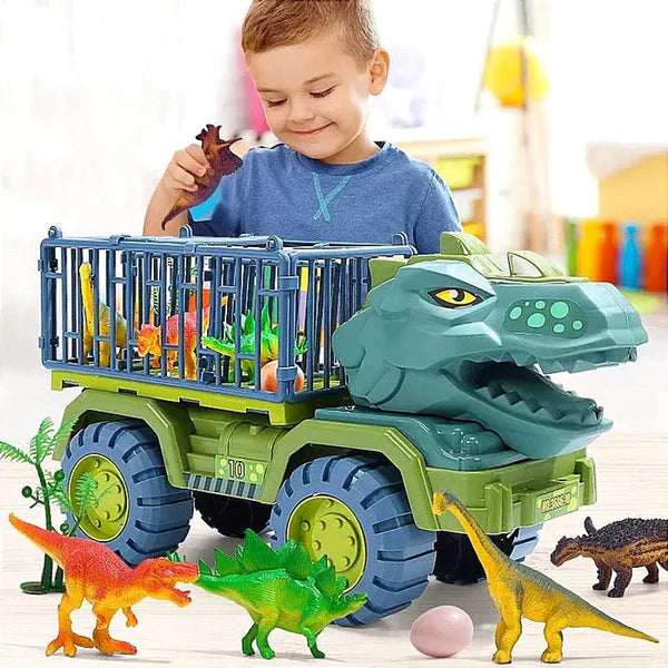 Carrinho Dinossauro Rex + Brinde (12 Dinossauros) - Alishop