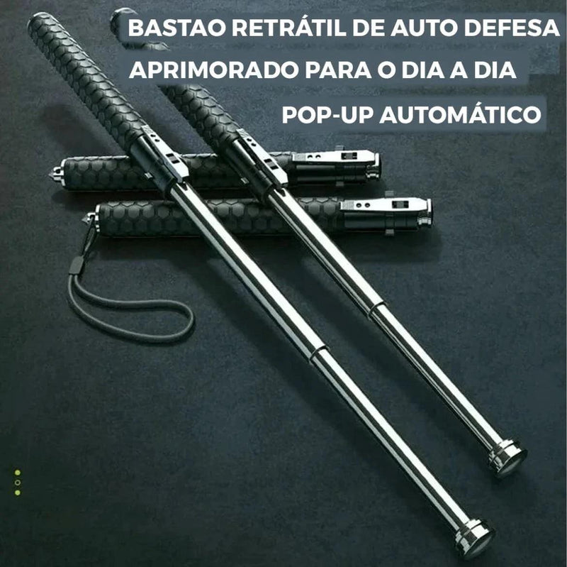 Bastão Tático de Autodefesa - Resistente e Extensível + BRINDE - Alishop