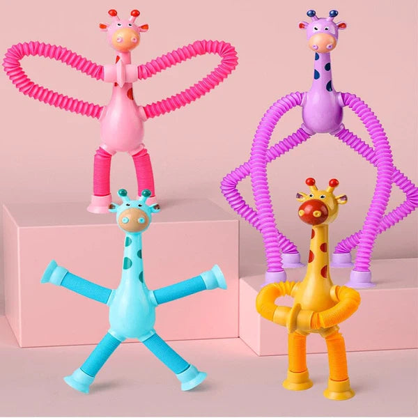 KIT com 4 Girafas Fofas e Coloridas com Ventosa + Brinde Exclusivo - Alishop